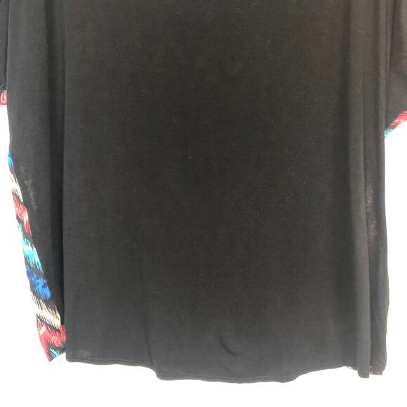 Discreet Multicolor Y2K Chevron Top Juniors Large Artsy Minimalist Dressy Flowy - Picture 9 of 11